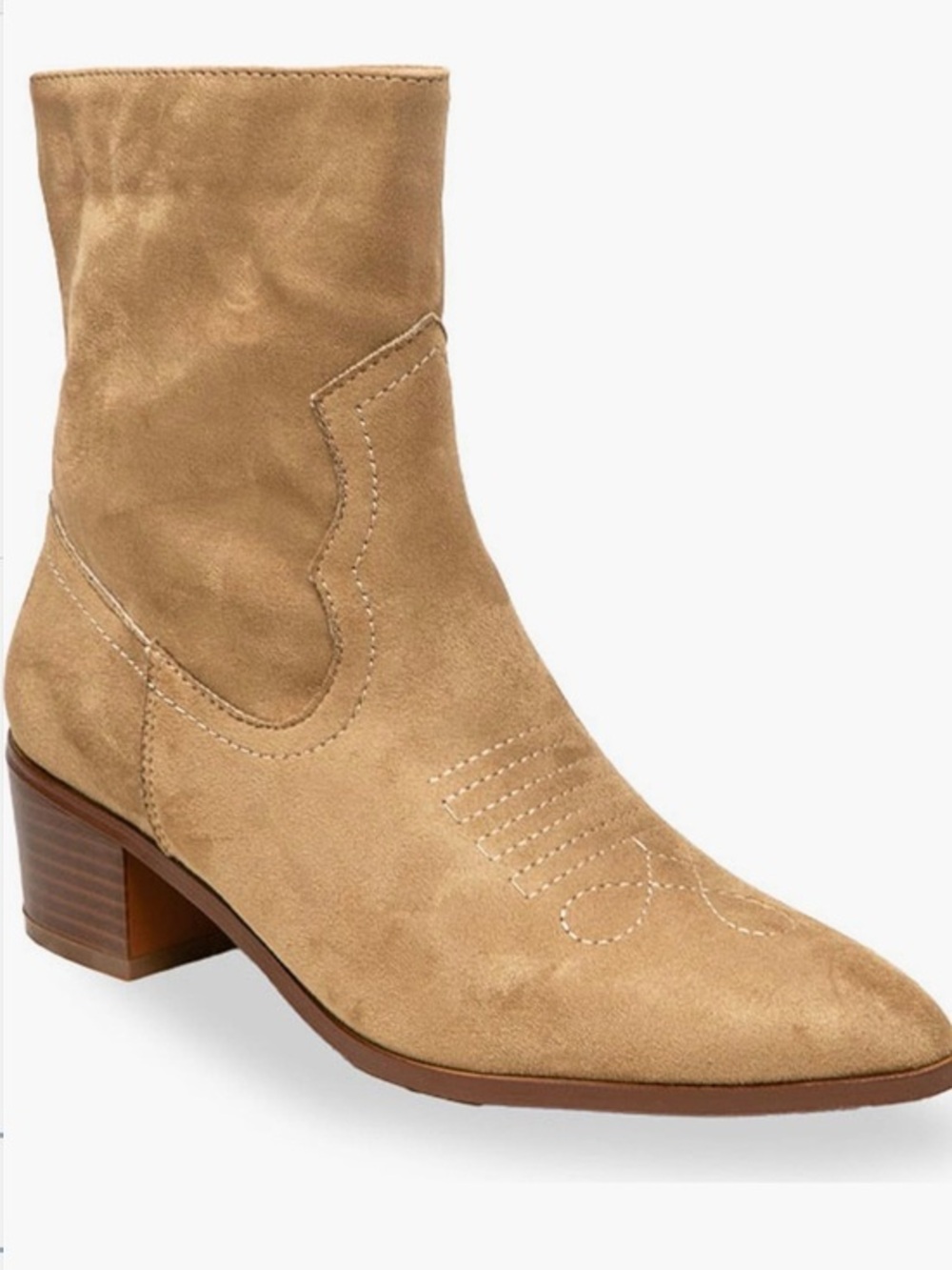 NEW…Chase and Chloe Malena Suede Western Ankle Boot